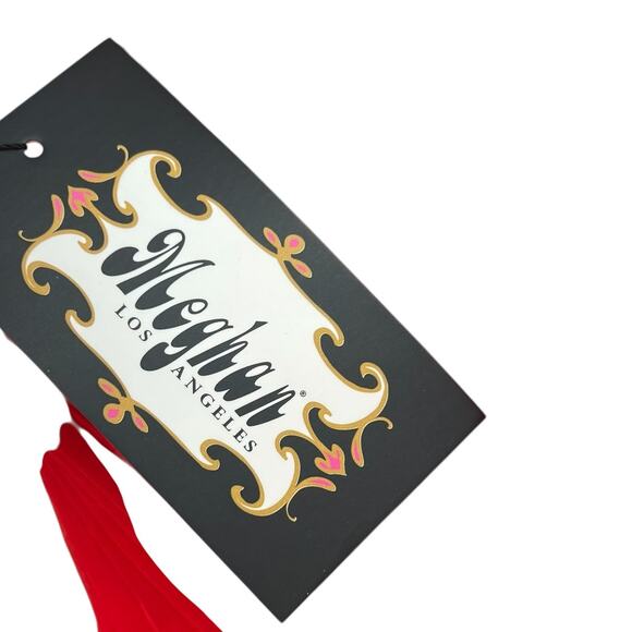 Meghan Los Angeles Wild Orchid Pleat Jumpsuit Halter Tomato Red Size‎ Small - Picture 14 of 15